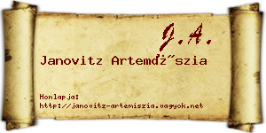 Janovitz Artemíszia névjegykártya